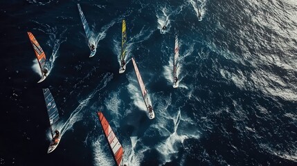 Colorful Sails Compete in Vibrant Ocean Race