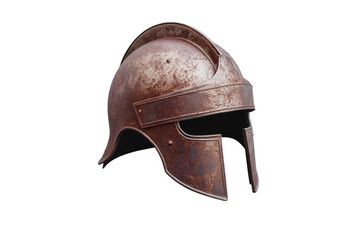Fototapeta premium Helmet with a black face and a gold rim, isolated