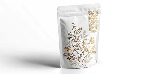 Versatile White Doypack Isolated on a Clean White Background for Packaging Solutions