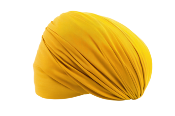 Yellow scarf with a pattern of stars and circles, isolated