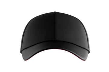 Black baseball cap with a red band, isolated