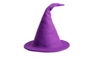 Purple hat with a pointed top, isolated
