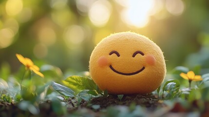 Happy emoticon in nature.