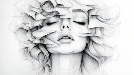 Fototapeta premium Artistic exploration of identity creative space digital art contemporary style close-up vision conceptual expression