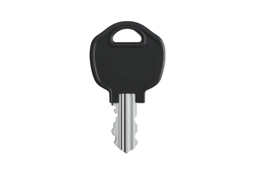Black key with a silver handle, isolated