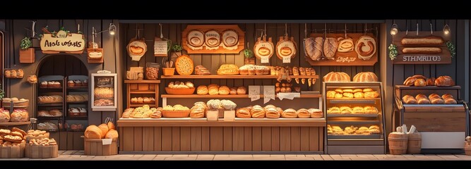 A welcoming bakery shop with delicious pastries and fresh bread