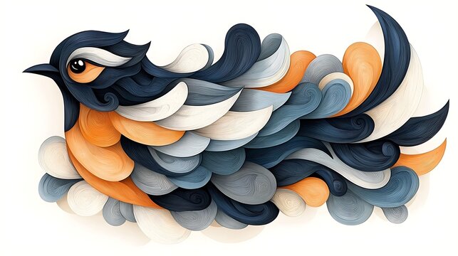 Colorful abstract bird design digital art creative environment whimsical style vibrant colors for art enthusiasts