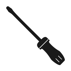 Simple Black Silhouette of a Screwdriver