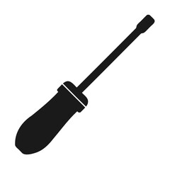 Simple Black Silhouette of a Screwdriver