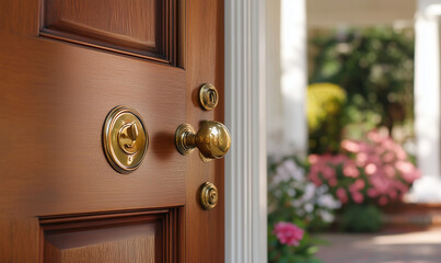 Vintage-inspired entry featuring a rounded wood door, classic design, and timeless elegance for welcoming spaces
