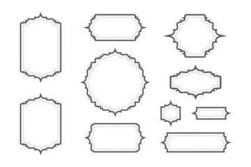 Ornamental frame collection, Empty vintage labels set 