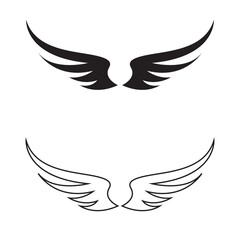 Wings  icon.  Wings  is ideal for logo, emblem, badge design. Vector illustration. EPS 10/AI