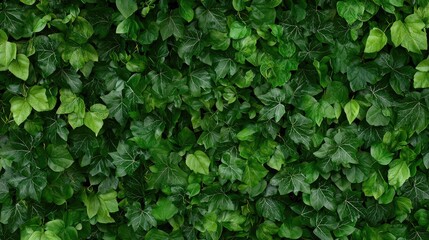 Fototapeta premium Dense green ivy leaves wall background