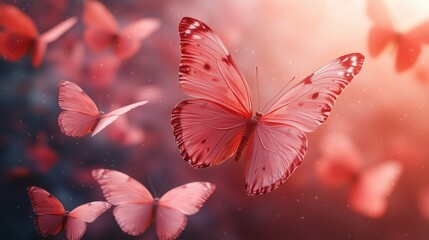 Butterfly Flight in Pink Nature Magic