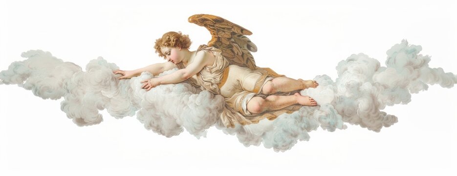 Cloud borders with angel painting clouds art.