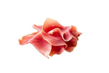 Piece of meat is sliced into thin strips, isolated