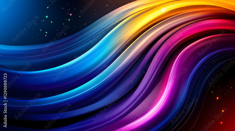 Poster abstract colorful wave background with vibrant flowing patterns and gradients for artistic design an