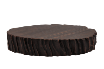Wooden table with a brown top and a wood grain pattern, isolated