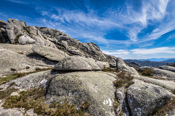 Walking around the Penameda hill in national park Peneda Geres in Portugal.