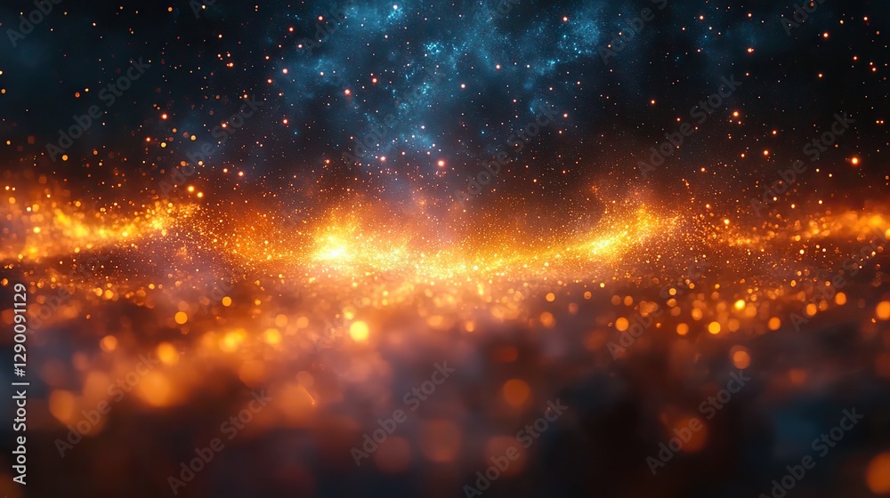 Poster particle collision bright intense burst of energy bright and colorful particle tracks dark backgroun