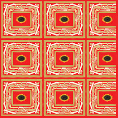 seamless pattern with red flowers