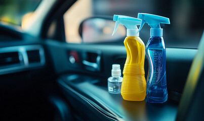 Essential auto care kit with window cleaner, tire shine, and maintenance tools for everyday use