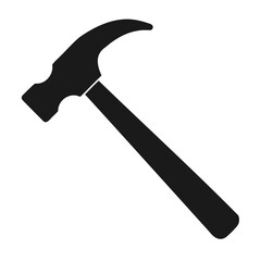 Simple black silhouette of a hammer
