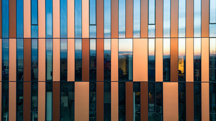 wall of a modern contemporary office building, Wroclaw.