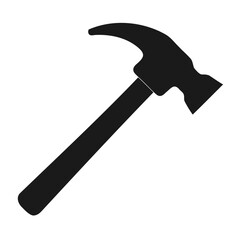 Simple black silhouette of a hammer
