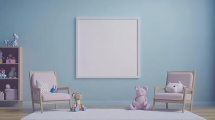 Bright and Cozy Children's Room with Armchairs and Toys on Floor