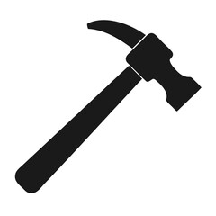 Simple black silhouette of a hammer