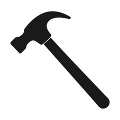 Simple black silhouette of a hammer
