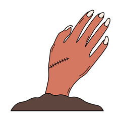 Cute Halloween Element with Flat Design. Vector Illustration.