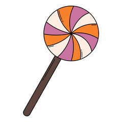 Cute Halloween Element with Flat Design. Vector Illustration.