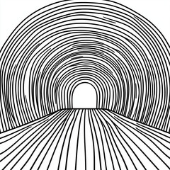 Vibrant black and white rainbow coloring page featuring bold contrasts and artistic monochrome expression elegance