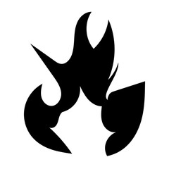 Fire and Flame Vector Black Shadow Icon - Illustration