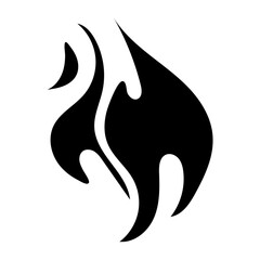Fire and Flame Vector Black Shadow Icon - Illustration