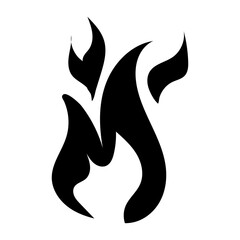 Fire and Flame Vector Black Shadow Icon - Illustration