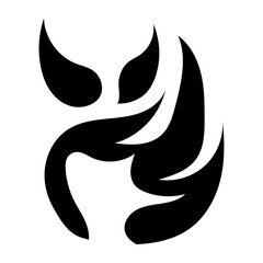 Fire and Flame Vector Black Shadow Icon - Illustration