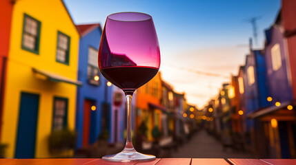 Classic Argentine Malbec Pour with La Boca’s Colorful Backdrop