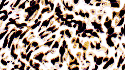Natural leopard print background with gold animal fur texture. © NikaMooni
