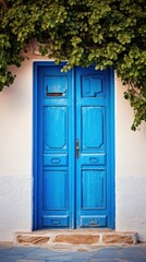 Fototapeta premium Blue door wood architecture protection.