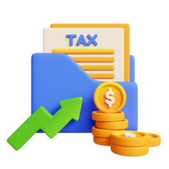 Tax payment, accounting, financial management 3d icon on transparent background