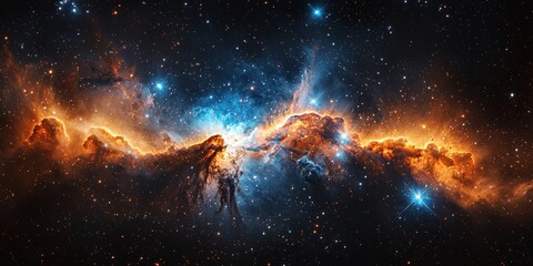 Obraz premium Stellar Nursery: A Field of Hot, Blue Stars in Their Early Formation