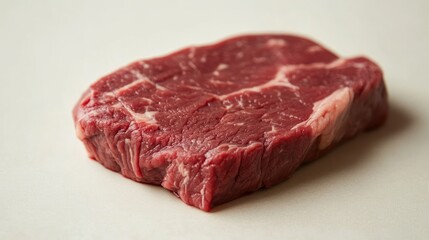 Obraz premium Fresh raw steak on a light background for culinary use