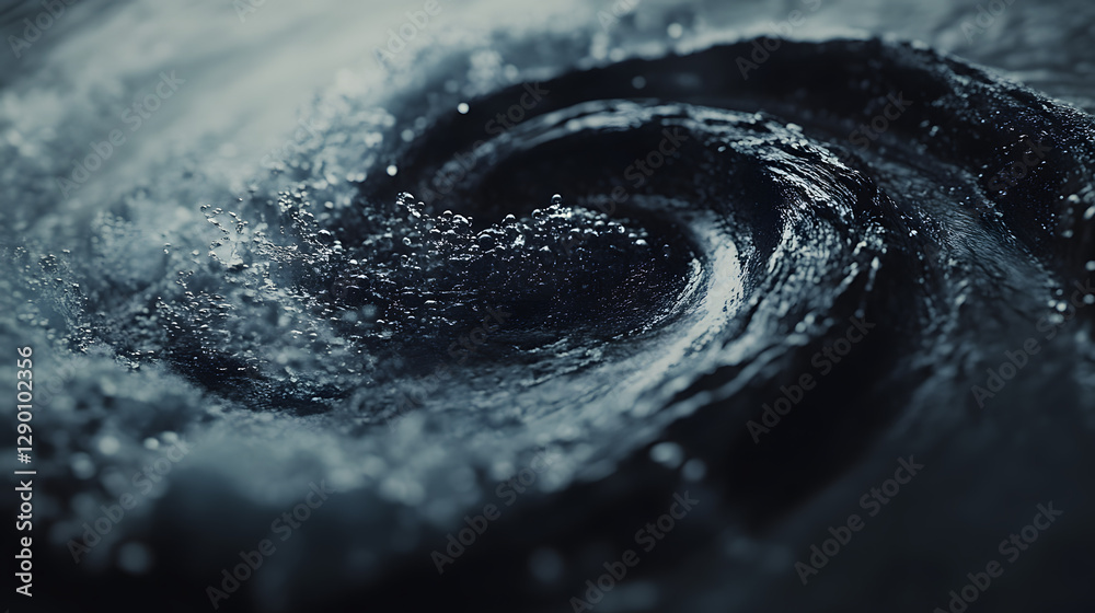 Poster abstract black and white swirl design with dynamic movement and flowing patterns