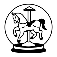 Music globe icon in hand drawn style 

