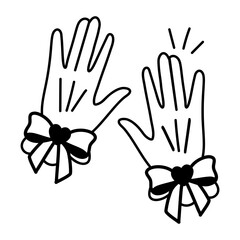 Obraz premium Lace gloves icon in doodle style