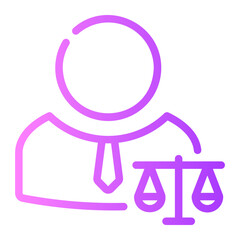 lawyer Line Gradient Icon