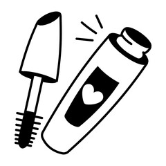 Mascara icon in hand drawn style 
